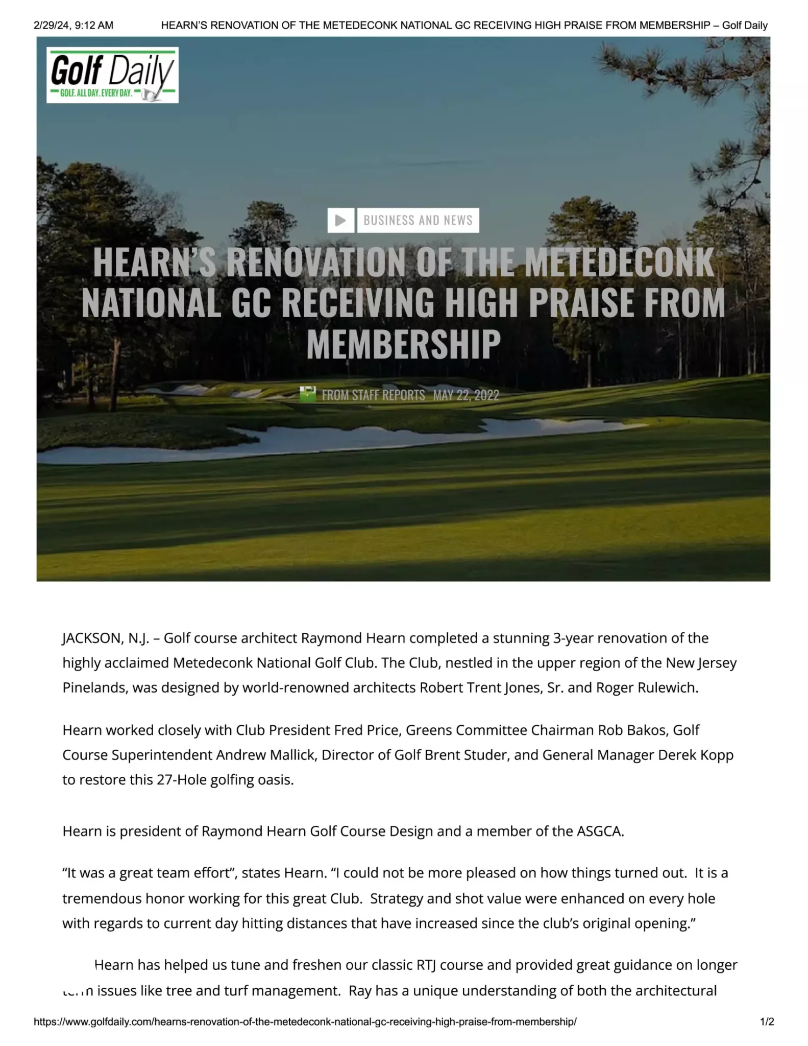 Metedeconk -Bunker Enhancement on Hole 27